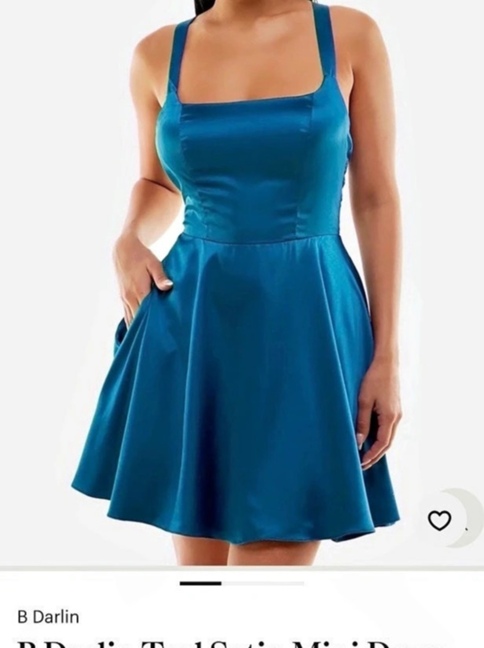 B. Darlin Satin Mini Dress in teal Size 11/12